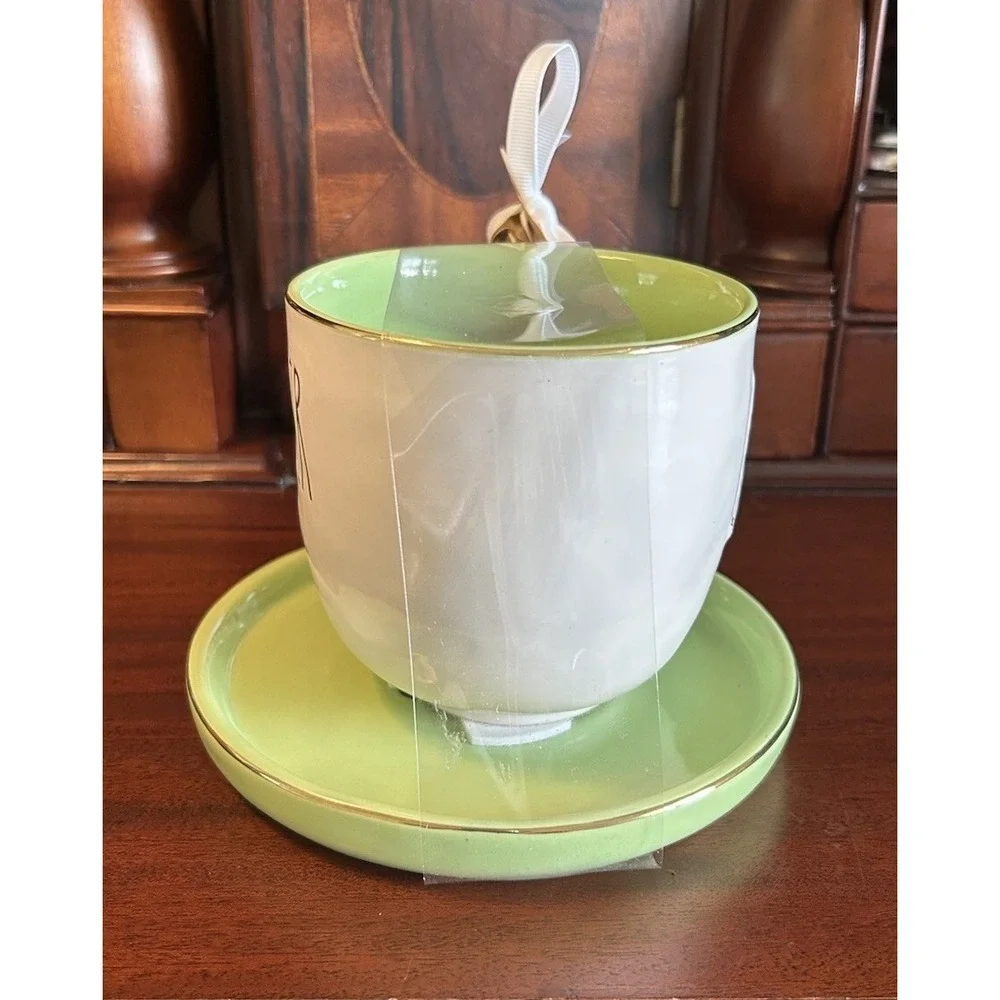 Rae Dunn~Tinker Bell~Tea/Coffee Cup Saucer Set~Disney Peter Pan Collection~NWT